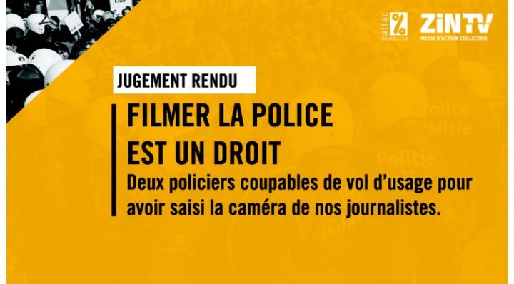 Belgique Filmer la police est un droit