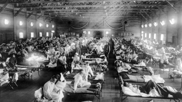 Emergency hospital during influenza epidemic, Camp Funston, Kansas.