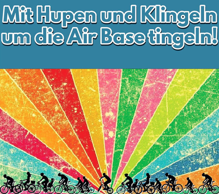 Mit hupen und klingeln, um die Air Base tingeln