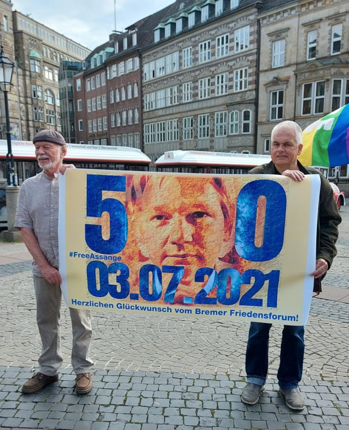 Solidarischer Glückwunsch aus Bremen zum 50. Geburtstag von Julian Assange