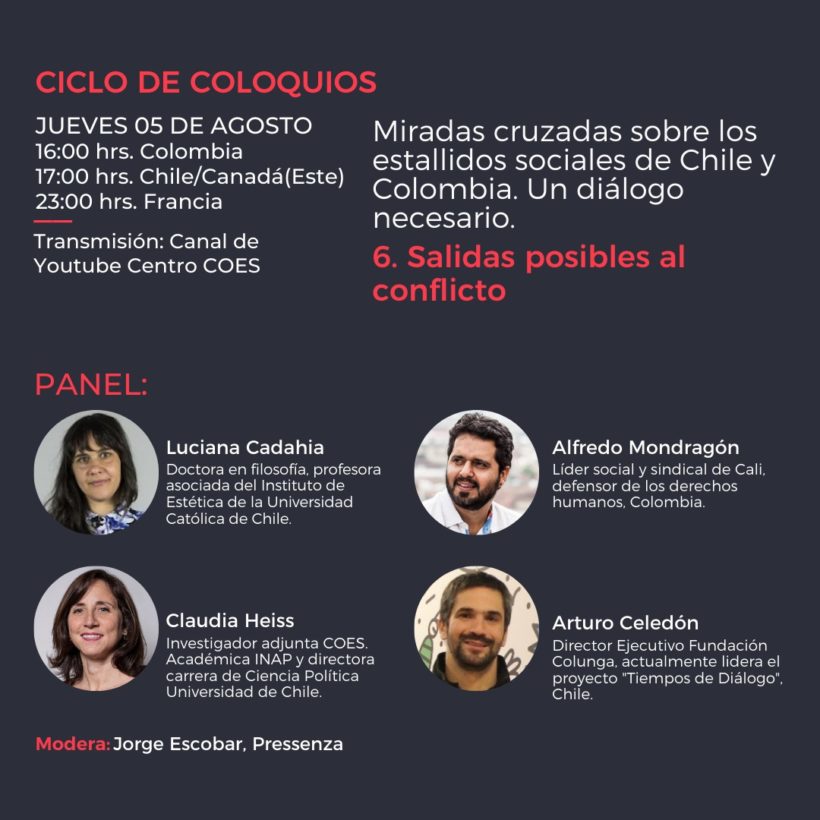 Sexto panel: miradas cruzadas sobre los estallidos sociales en Chile y Colombia