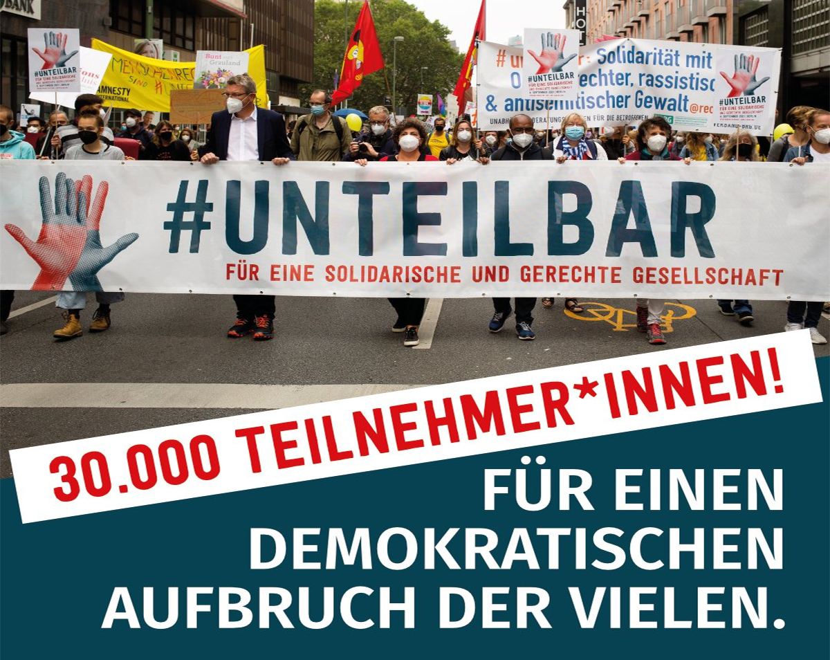 #unteilbar - 30 000 Menschen setzen Zeichen für eine solidarische und gerechte Gesellschaft