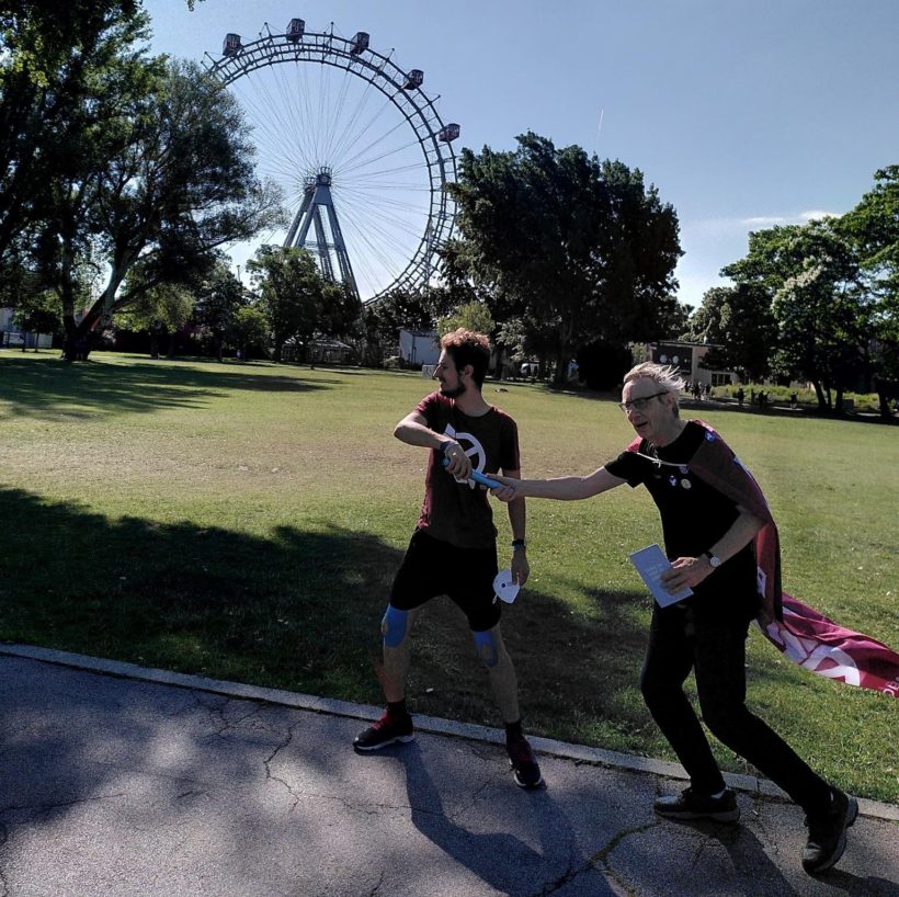 Symbolischer Staffellauf von der deutschen Botschaft in Wien zu den Vereinten Nationen