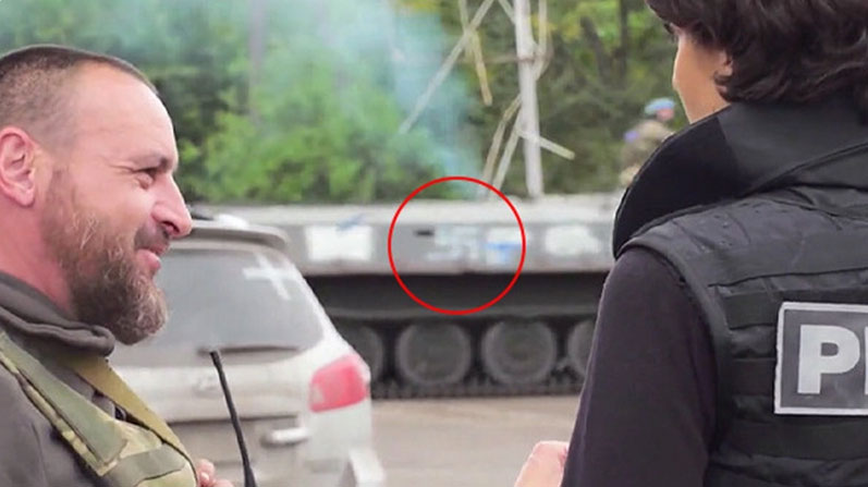 Swastika on Ukrainian tank