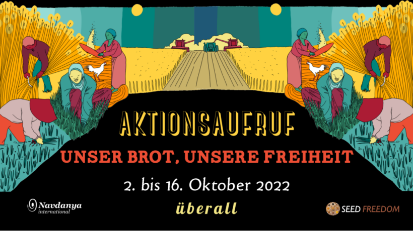 Nahrung für alle, Gesundheit für alle, Arbeit für alle oder keine Nahrung, keine Gesundheit, keine Arbeit mit der Kontrolle über Nahrung in den Händen der 1%.